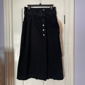 Ulla Johnson Black A-Line Skirt with Button Detail